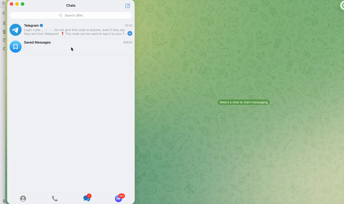 Telegram 登录成功